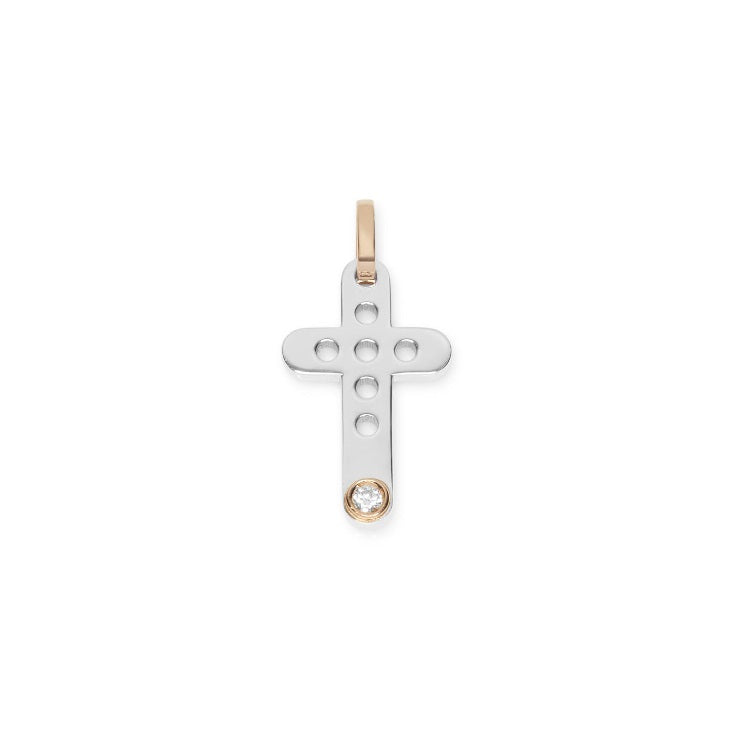 Baraka Nexus Cross CR314081BRDB-03, a men's cross in rose and white gold set with diamonds