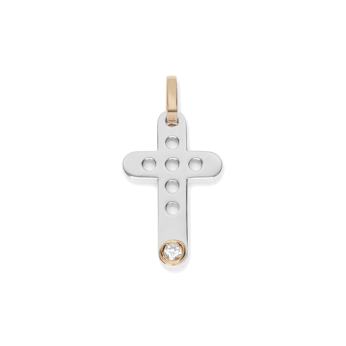 Baraka Nexus Cross CR314081BRDB-03, a men's cross in rose and white gold set with diamonds