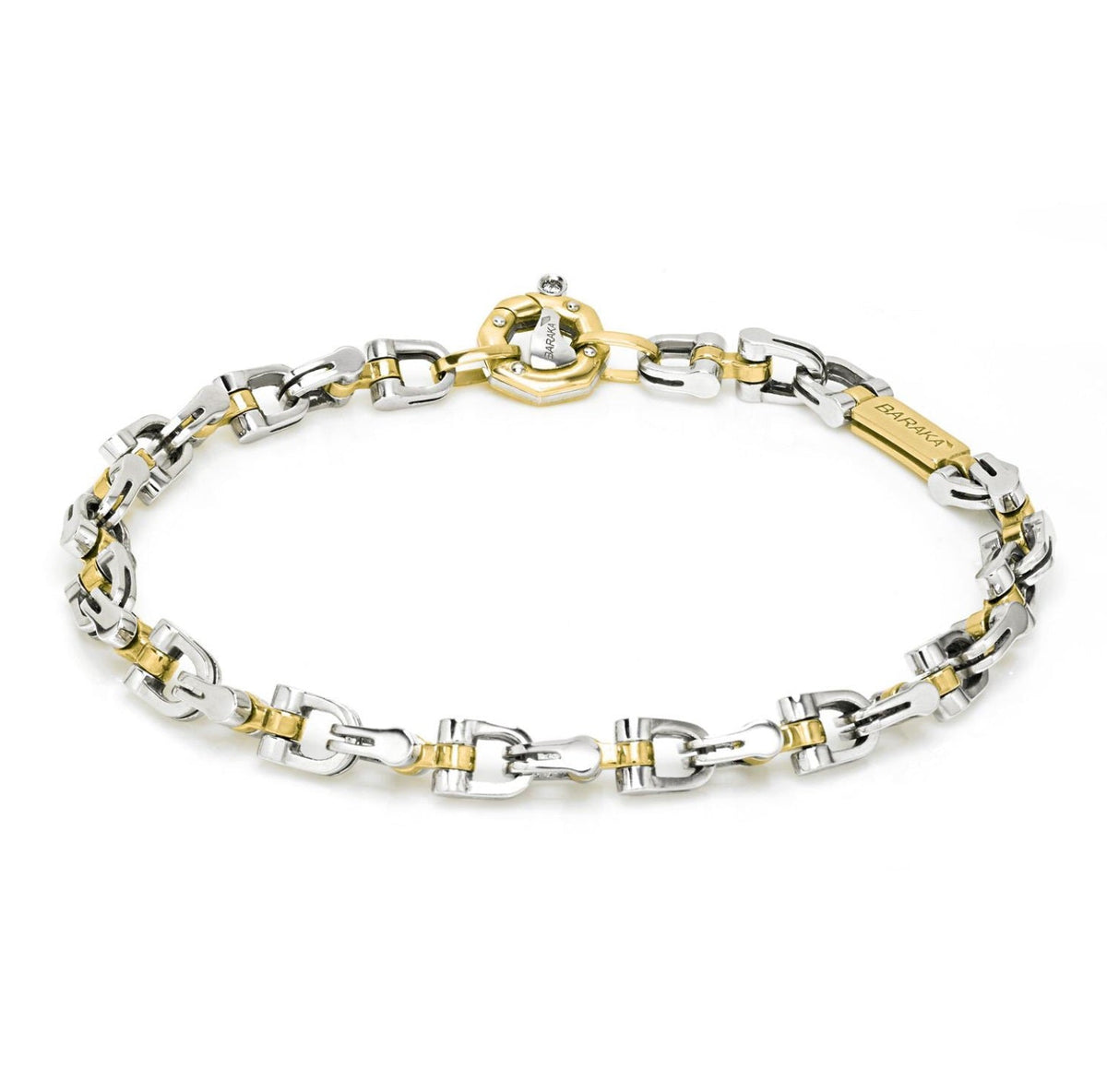 Baraka Ritmika Bracelet BR261201BGLU-02, a men's bracelet in white and yellow gold set with diamonds