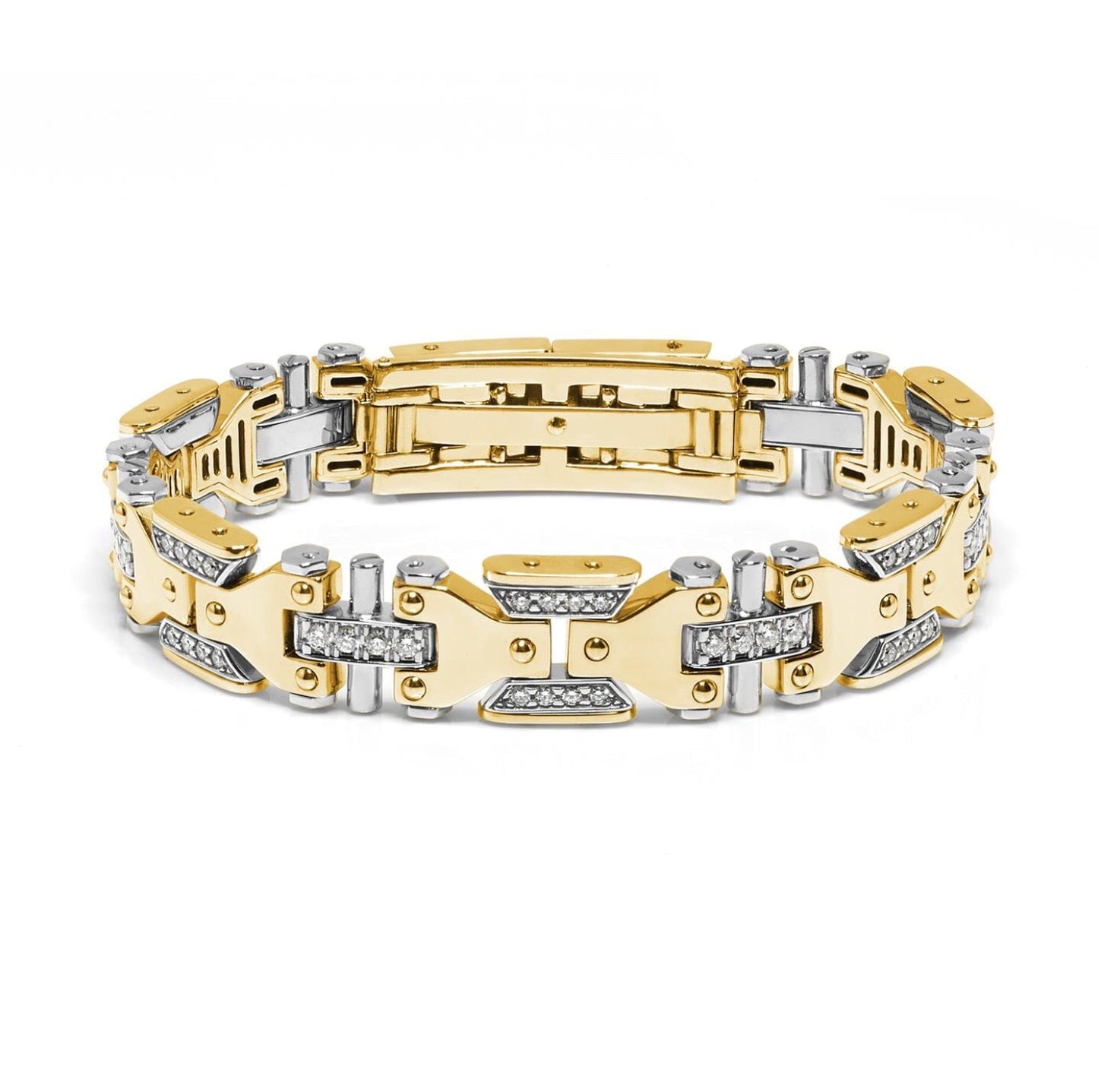 Baraka Ritmika Bracelet BR271351GBDB-232, a men's bracelet in white and yellow gold set with diamonds