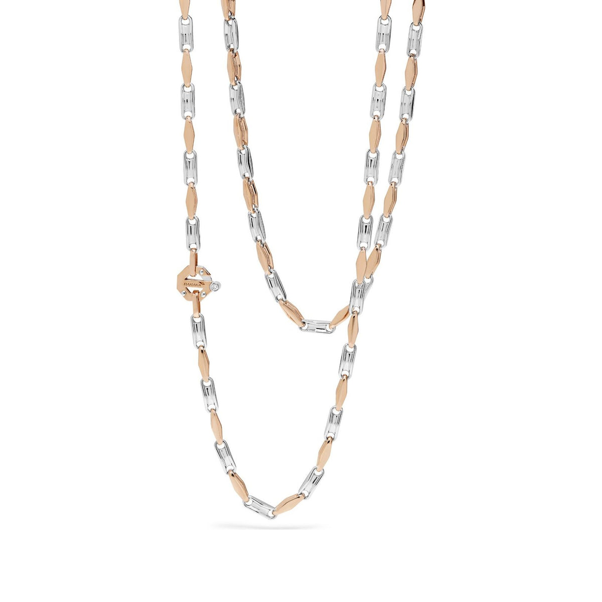 Baraka Ritmika Chain GC293261BRLU-02, a men's chain in rose and white gold set with diamonds