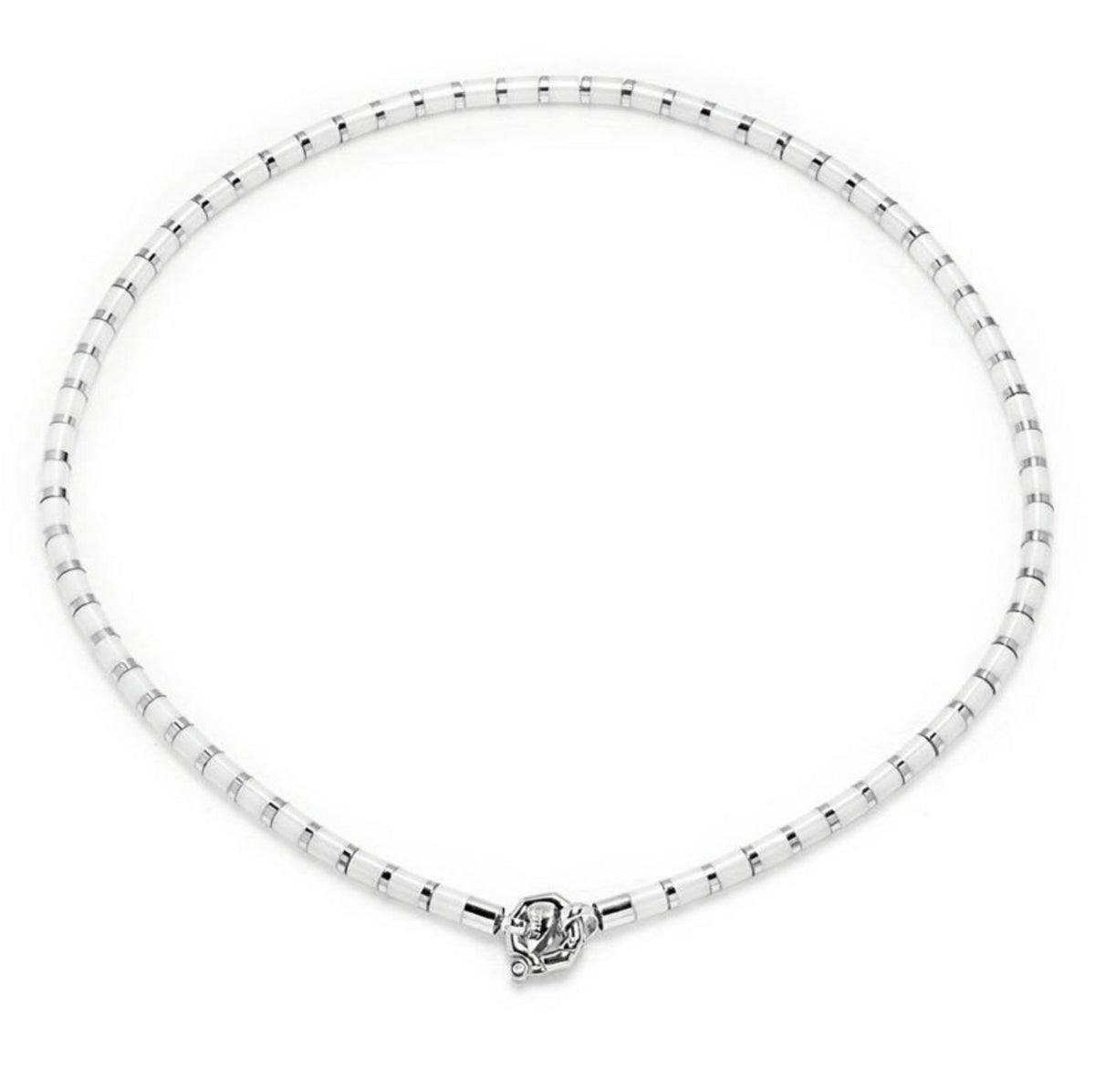 Baraka Snake Chain GC215151BOCB-02, a men's chain in white gold and black ceramic set with diamonds