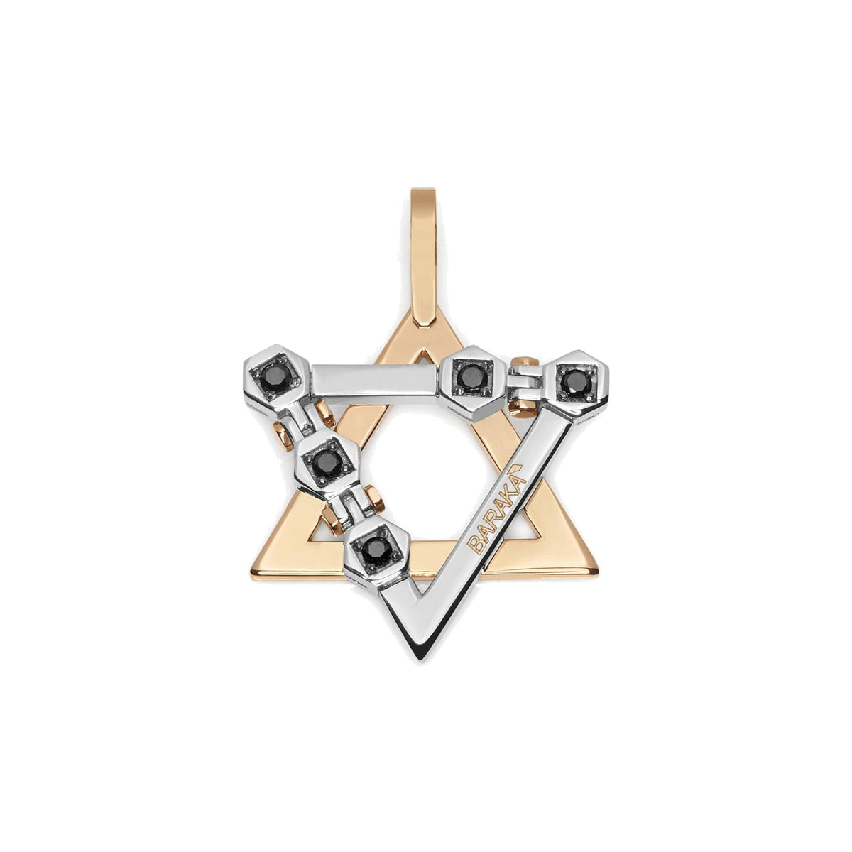 Baraka Tecnodiamonds Pendant ST301001BRDN-20, a men's pendant in rose and white gold set with diamonds