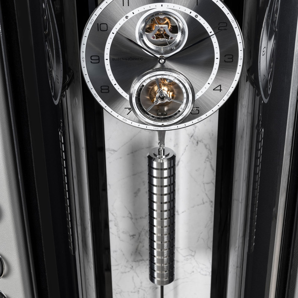 Buben & Zorweg Grande Infinity Safe, pendulum clock and World Time Tourbillon detail