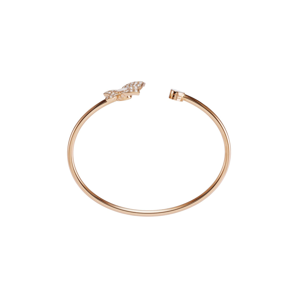Chopard Happy Diamonds bangle in 18k ethical rose gold with diamonds view 3