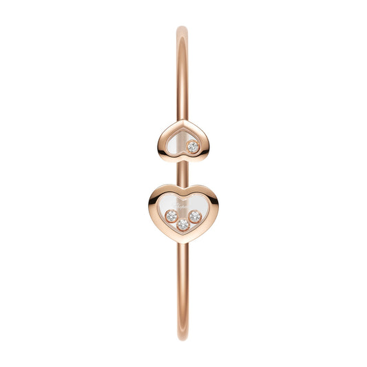 Chopard Happy Diamonds bangle in 18k ethical rose gold with diamonds view 2