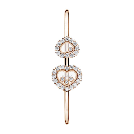 Chopard Happy Diamonds bangle in 18k ethical rose gold with diamonds view 2