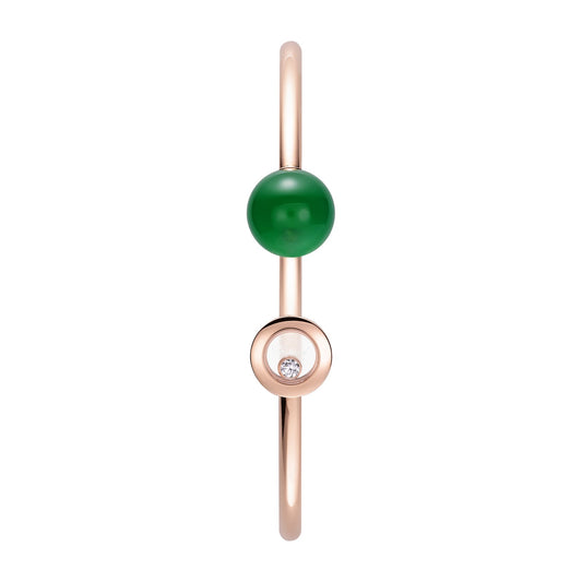 Chopard Happy Diamonds bangle in 18k ethical rose gold with diamonds and agate view 2