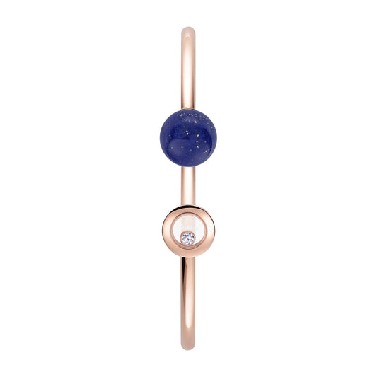 Chopard Happy Diamonds bangle in 18k ethical rose gold with diamonds and lapis lazuli view 2