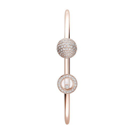 Chopard Happy Diamonds bangle in 18k ethical rose gold with diamonds view 2