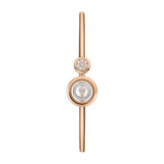 Chopard Happy Diamonds bangle in 18k ethical white and rose gold with diamonds view 2