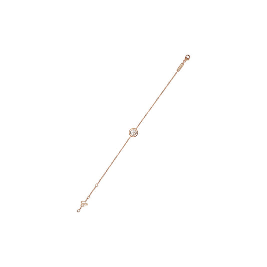 Chopard Happy Diamonds bracelet in 18k ethical rose gold with moving diamonds view 2