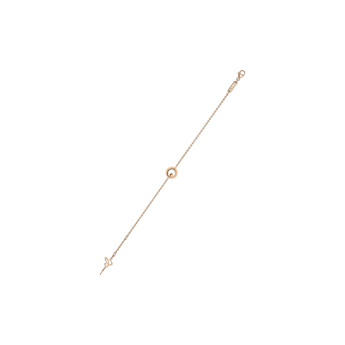 Chopard Happy Diamonds bracelet in 18k ethical rose gold with moving diamonds view 3