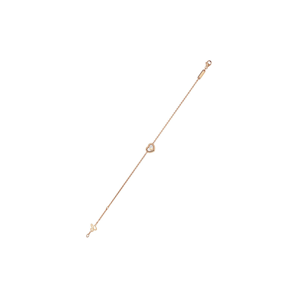 Chopard Happy Diamonds bracelet in 18k ethical rose gold with moving diamonds view 3