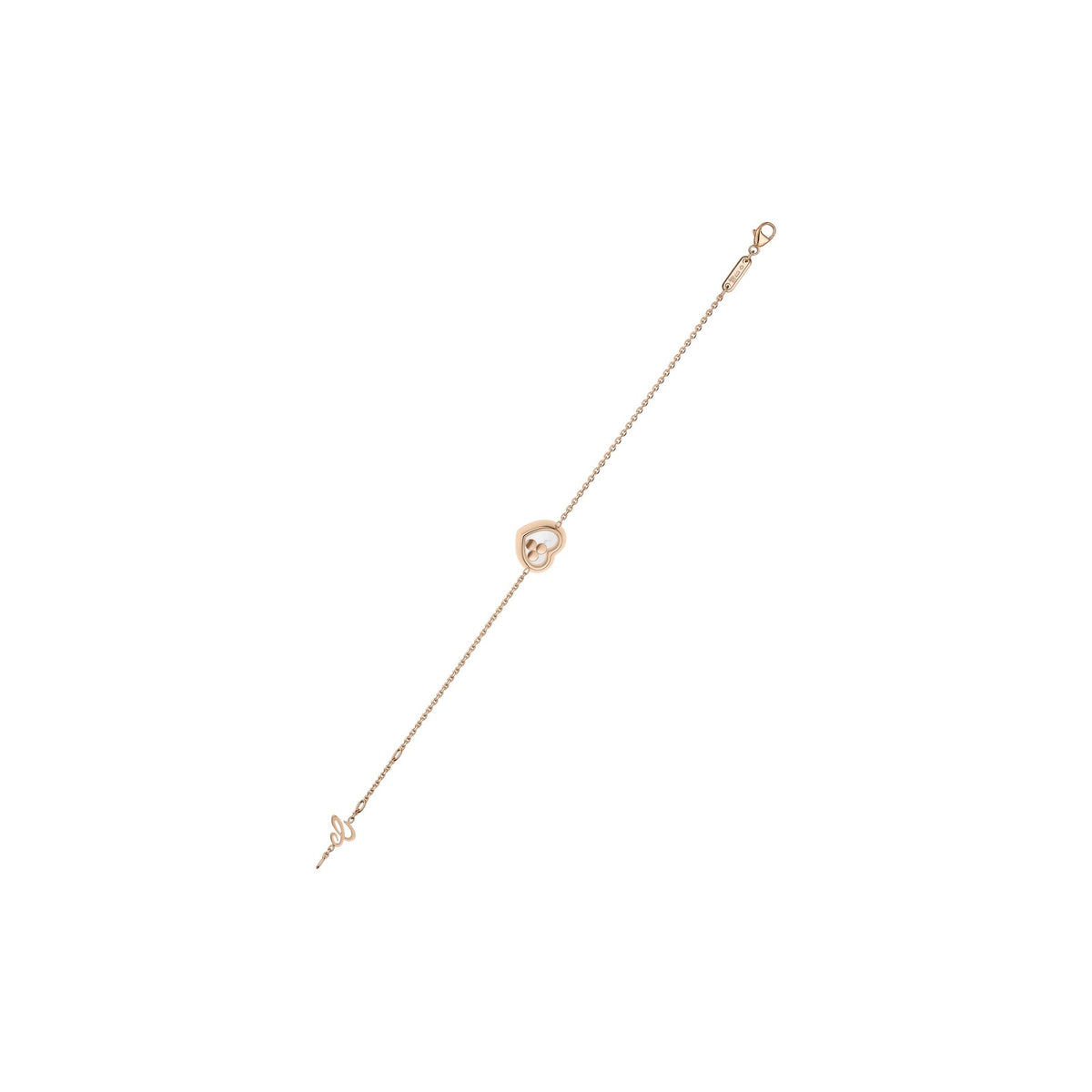 Chopard Happy Diamonds bracelet in 18k ethical rose gold with moving diamonds view 3