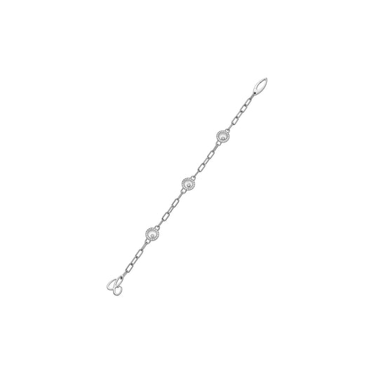 Chopard Happy Diamonds bracelet in 18k ethical white gold with moving diamonds view 2