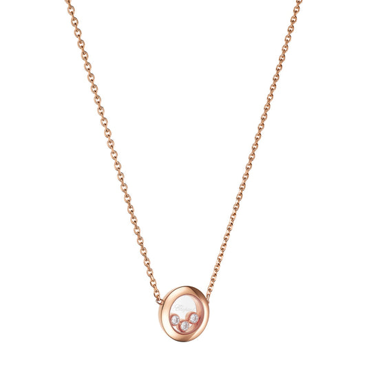 Chopard Happy Diamonds necklace in 18k ethical rose gold view 2