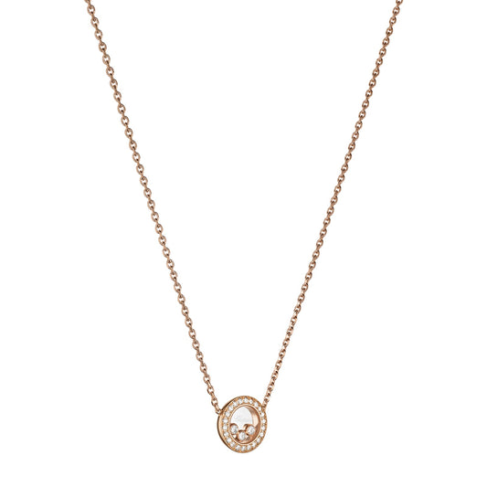 Chopard Happy Diamonds necklace in 18k ethical rose gold view 2