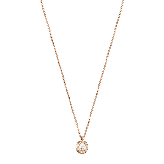 Chopard Happy Diamonds necklace in 18k ethical rose gold with diamonds view 2