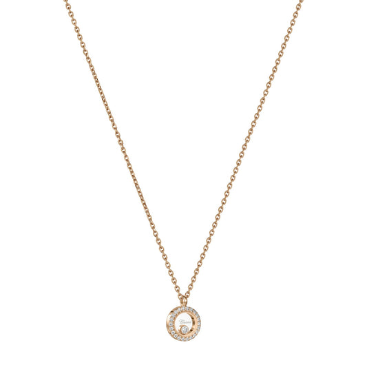 Chopard Happy Diamonds necklace in 18k ethical rose gold with diamonds view 2