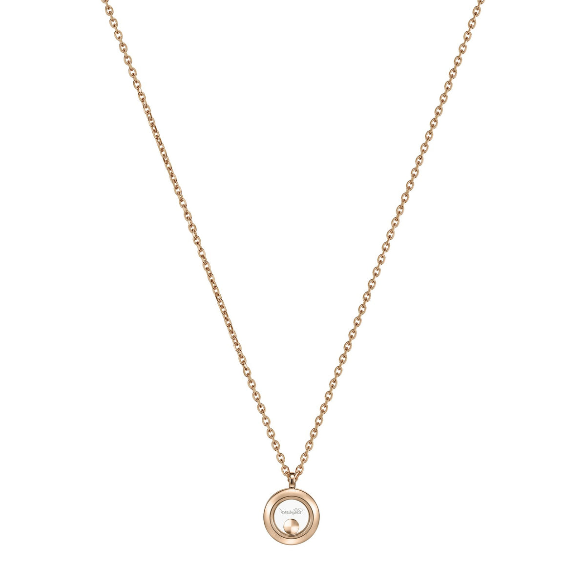 Chopard Happy Diamonds necklace in 18k ethical rose gold with diamonds view 4