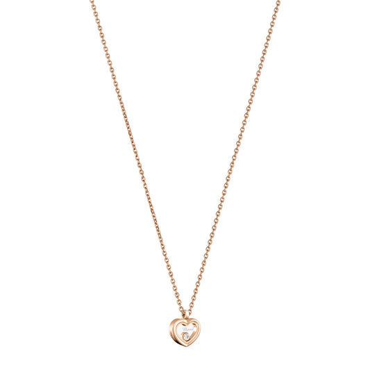 Chopard Happy Diamonds necklace in 18k ethical rose gold with diamonds, view 2