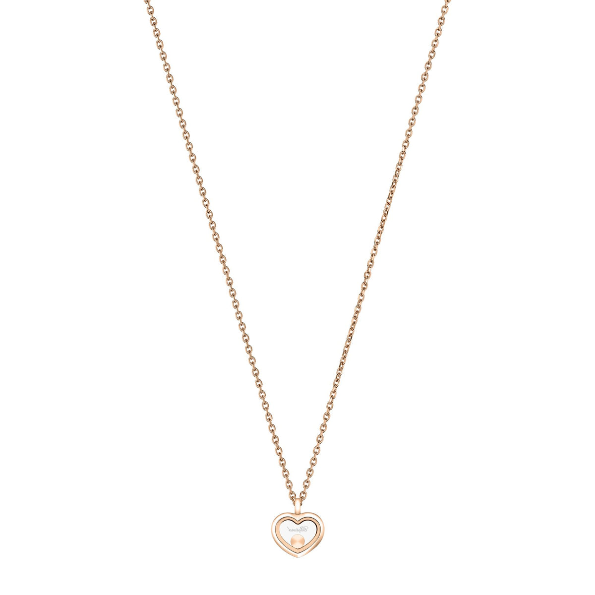 Chopard Happy Diamonds necklace in 18k ethical rose gold with diamonds, view 4
