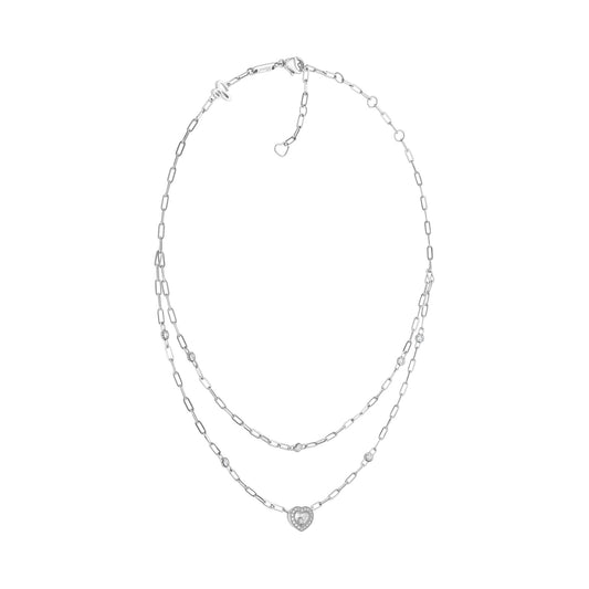 Chopard Happy Diamonds necklace in 18k ethical white gold with moving diamonds view 2