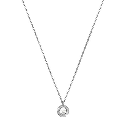 Chopard Happy Diamonds necklace in 18k ethical white gold with diamonds view 2