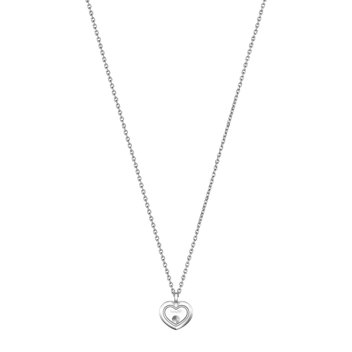 Chopard Happy Diamonds necklace in 18k ethical white gold with diamonds, view 4