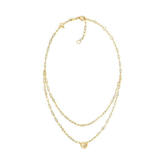 Chopard Happy Diamonds necklace in 18k ethical yellow gold with moving diamonds view 2