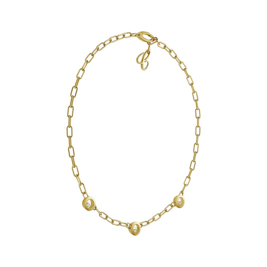 Chopard Happy Diamonds necklace in 18k ethical yellow gold with moving diamonds view 2
