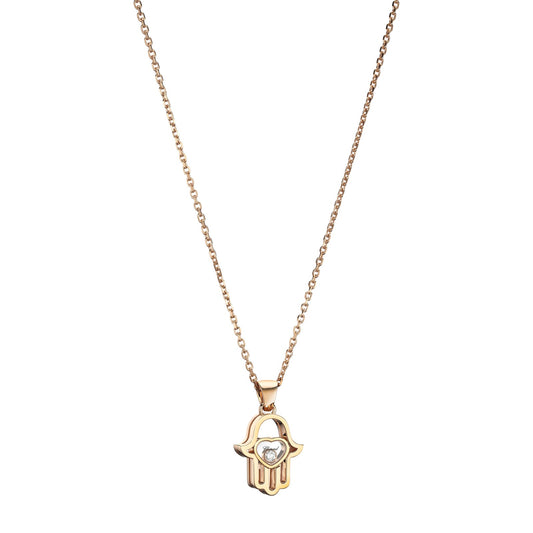 Chopard Happy Diamonds pendant in 18k ethical rose gold with moving diamonds view 2