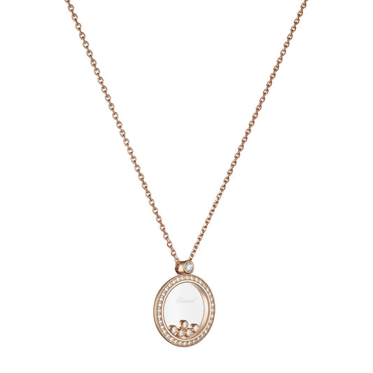 Chopard Happy Diamonds pendant in 18k ethical rose gold, view 2