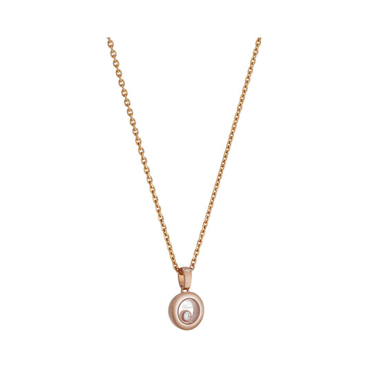 Chopard Happy Diamonds pendant in 18k ethical rose gold with moving diamonds, view 2