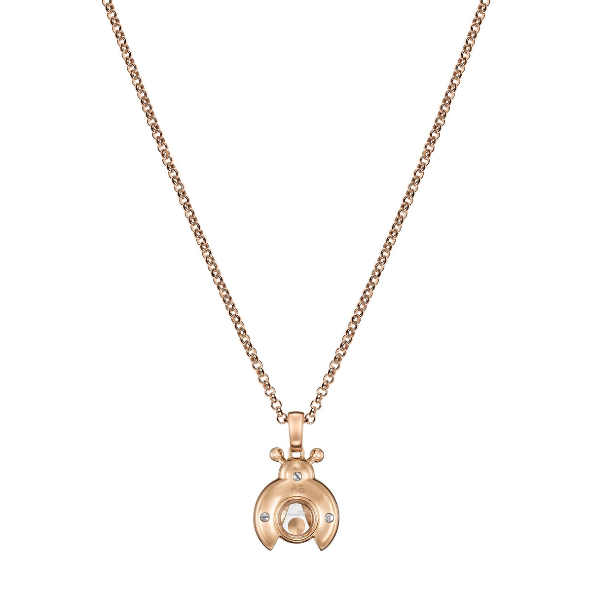 Chopard Happy Diamonds pendant in 18k ethical rose gold with moving diamonds, view 4