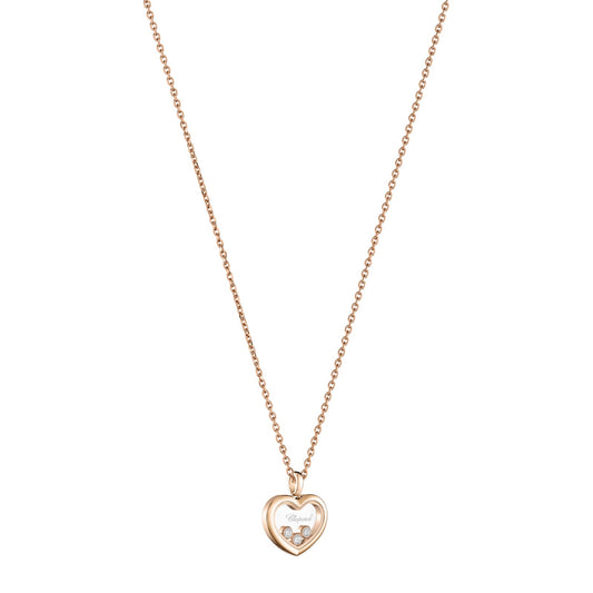 Chopard Happy Diamonds pendant in 18k ethical rose gold with diamonds, view 2