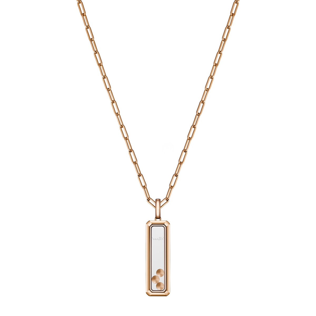 Chopard Happy Diamonds pendant in 18k ethical rose gold with diamonds, view 4