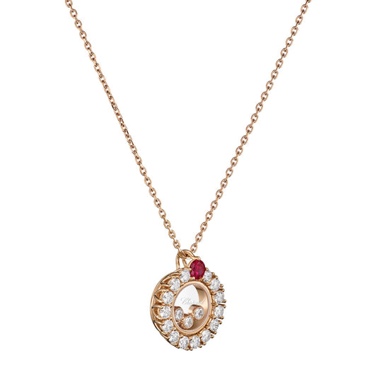 Chopard Happy Diamonds pendant in 18k ethical rose gold with diamonds, view 2