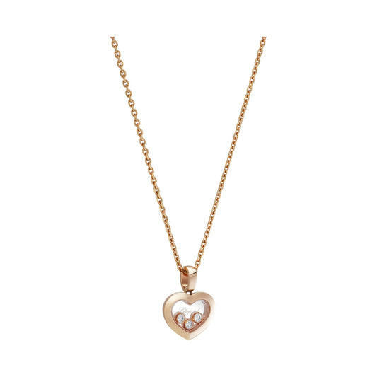 Chopard Happy Diamonds pendant in 18k ethical rose gold with moving diamonds, view 2