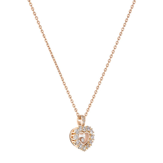 Chopard Happy Diamonds pendant in 18k ethical rose gold with moving diamonds, view 2