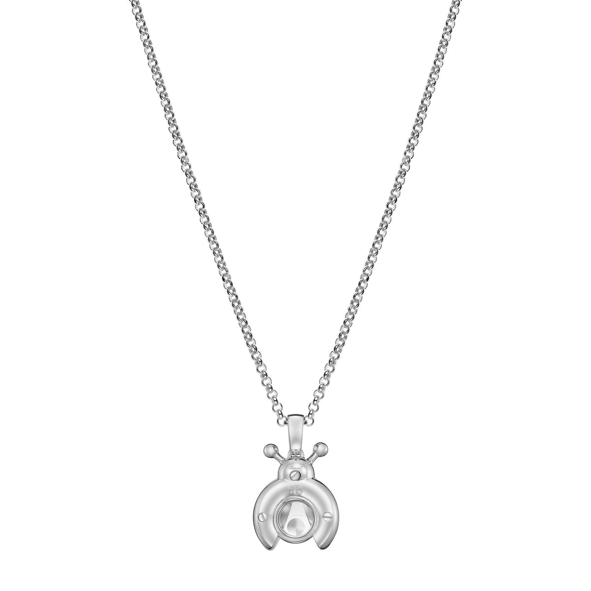 Chopard Happy Diamonds pendant in 18k ethical white gold with moving diamonds, view 4