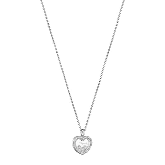 Chopard Happy Diamonds pendant in 18k ethical white gold with diamonds, view 2