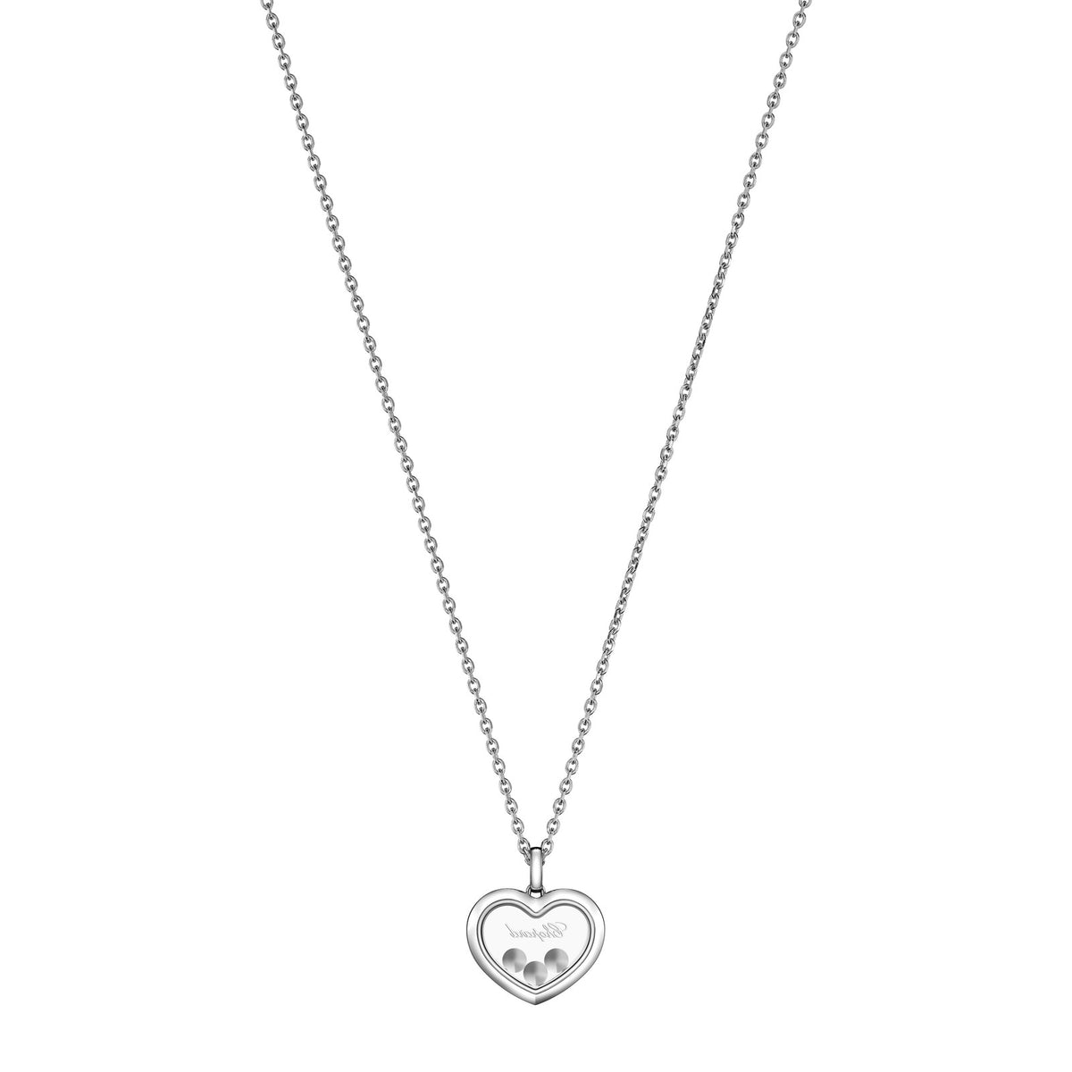 Chopard Happy Diamonds pendant in 18k ethical white gold with diamonds, view 4
