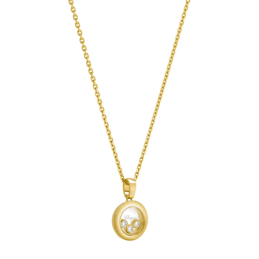 Chopard Happy Diamonds pendant in 18k ethical yellow gold with moving diamonds, view 2