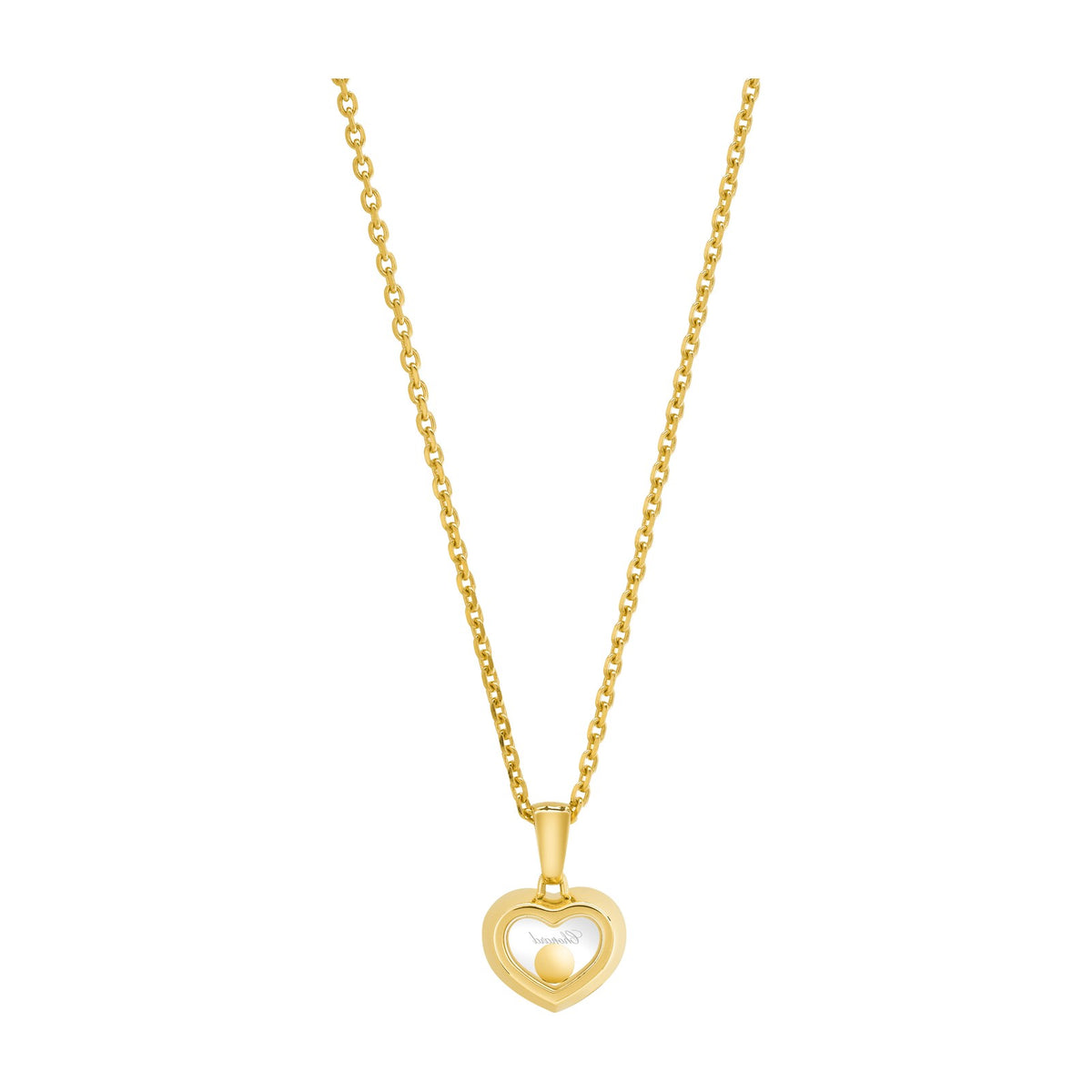 Chopard Happy Diamonds pendant in 18k ethical yellow gold with moving diamonds, view 4