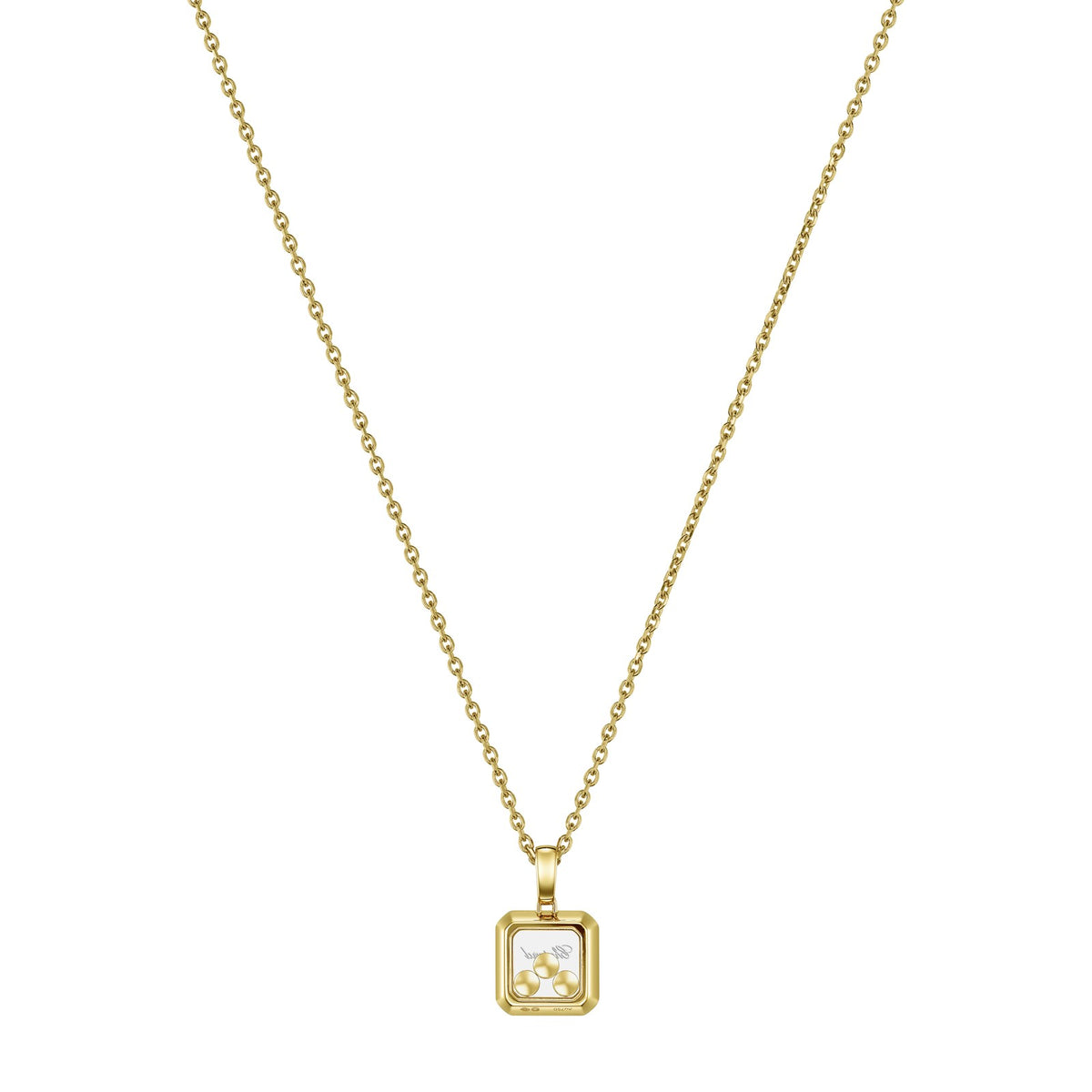 Chopard Happy Diamonds pendant in 18k ethical yellow gold with moving diamonds, view 4