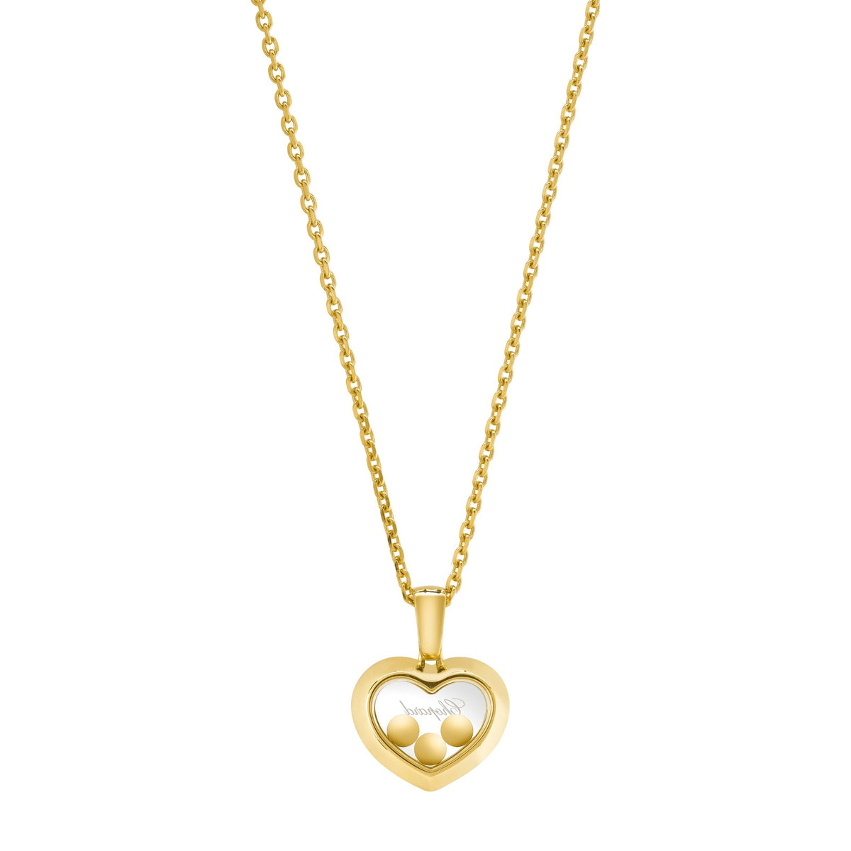 Chopard Happy Diamonds pendant in 18k ethical yellow gold with moving diamonds, view 4