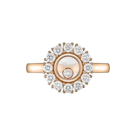 Chopard Happy Diamonds ring in 18k ethical rose gold with diamonds, view 2