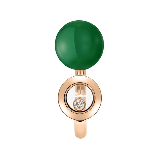 Chopard Happy Diamonds ring in 18k ethical rose gold with diamonds and agate, view 2